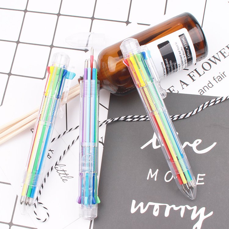 8 Colors Multicolor Pens 8-in-1 Retractable Ballpoint Pens for Office School Supplies Students Children Gift