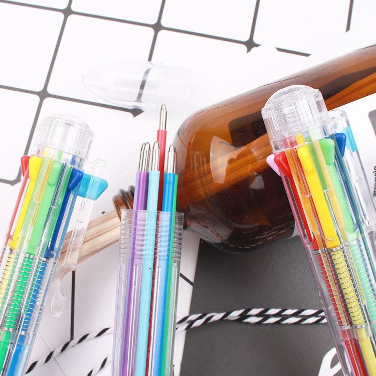 8 Colors Multicolor Pens 8-in-1 Retractable Ballpoint Pens for Office School Supplies Students Children Gift