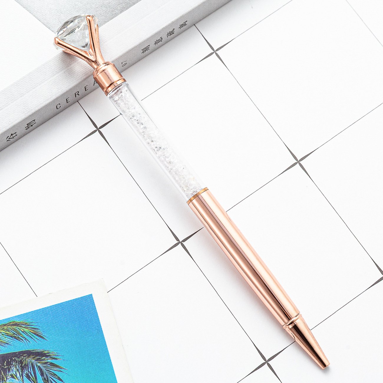 Longorgeous Rose Gold Ballpoint Pens Office Desk Supplies Accessories, Cute Pens Fancy Crystal Pen for Journaling School...