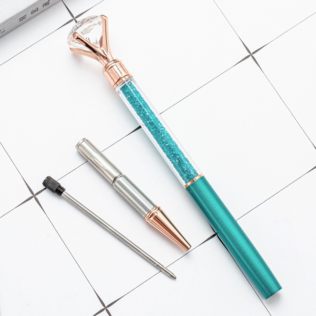 Longorgeous Rose Gold Ballpoint Pens Office Desk Supplies Accessories, Cute Pens Fancy Crystal Pen for Journaling School...