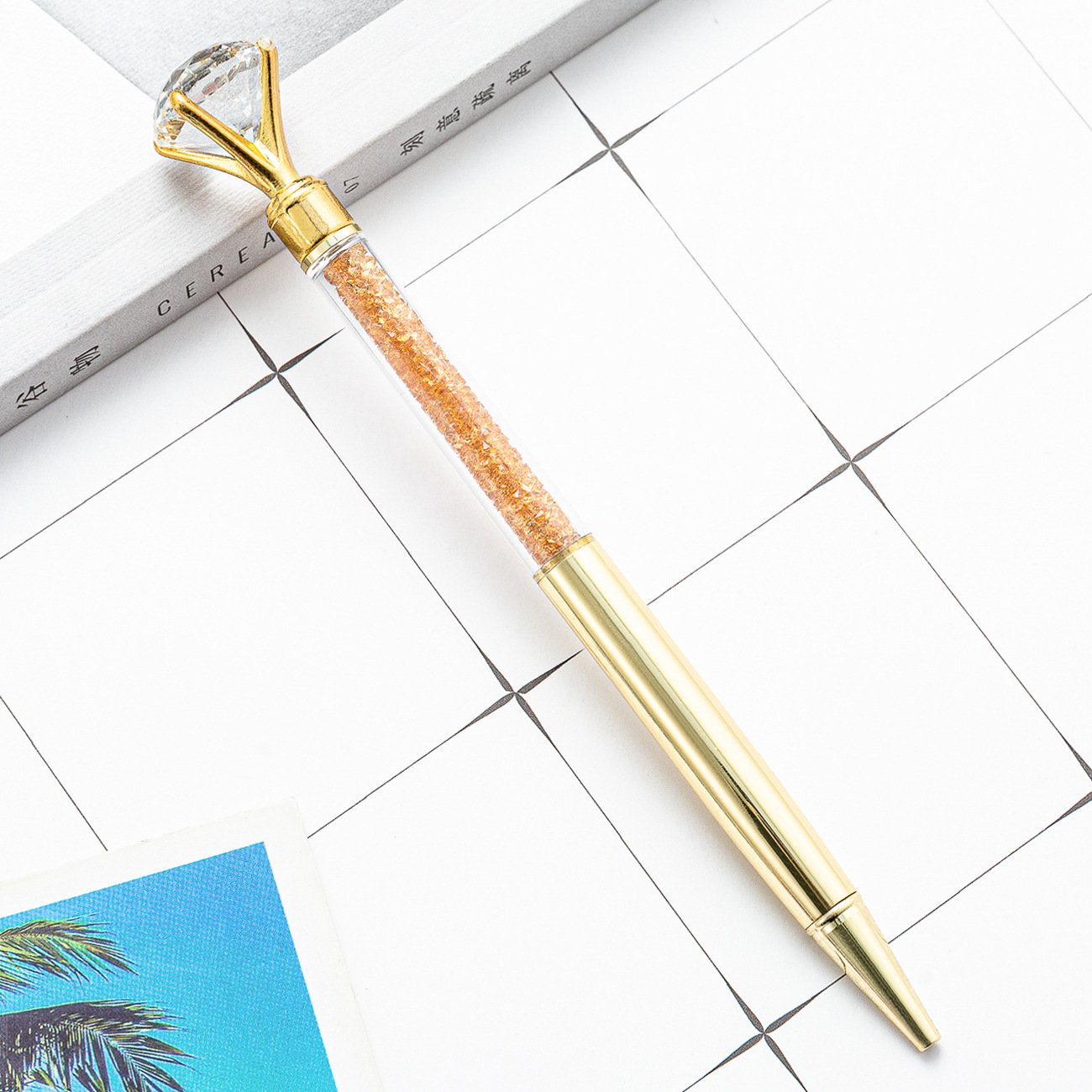 Longorgeous Rose Gold Ballpoint Pens Office Desk Supplies Accessories, Cute Pens Fancy Crystal Pen for Journaling School...