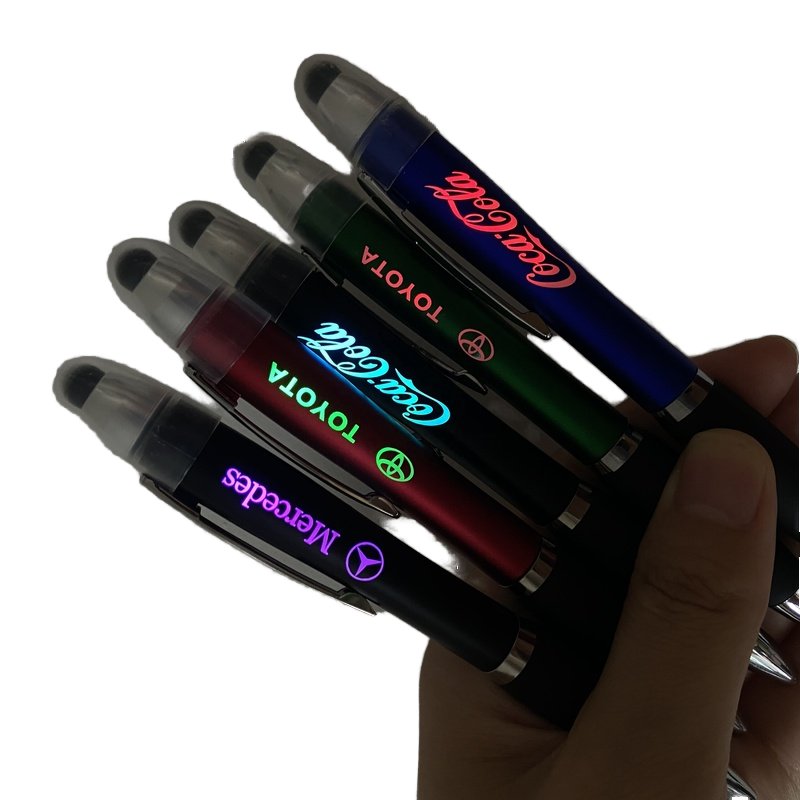 High Quality Promotional Gift LED Light Up Touch Screen Pen Custom Laser Logo Stylus Ballpoint Pen