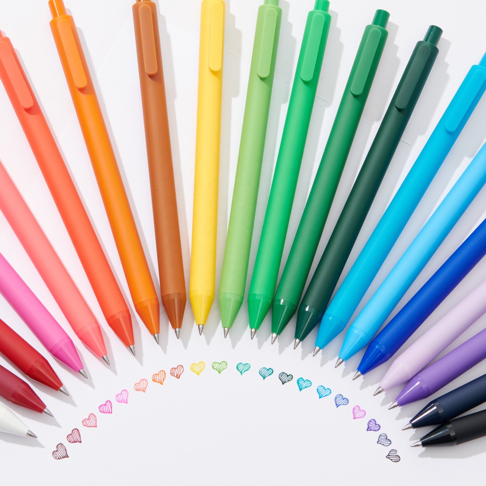 RTS KACO PURE Gel Ink Pens Soft Rubber Pen 0.5mm Fine Point Multi-colors Pen Sets Refillable Office School Supplies Stationery