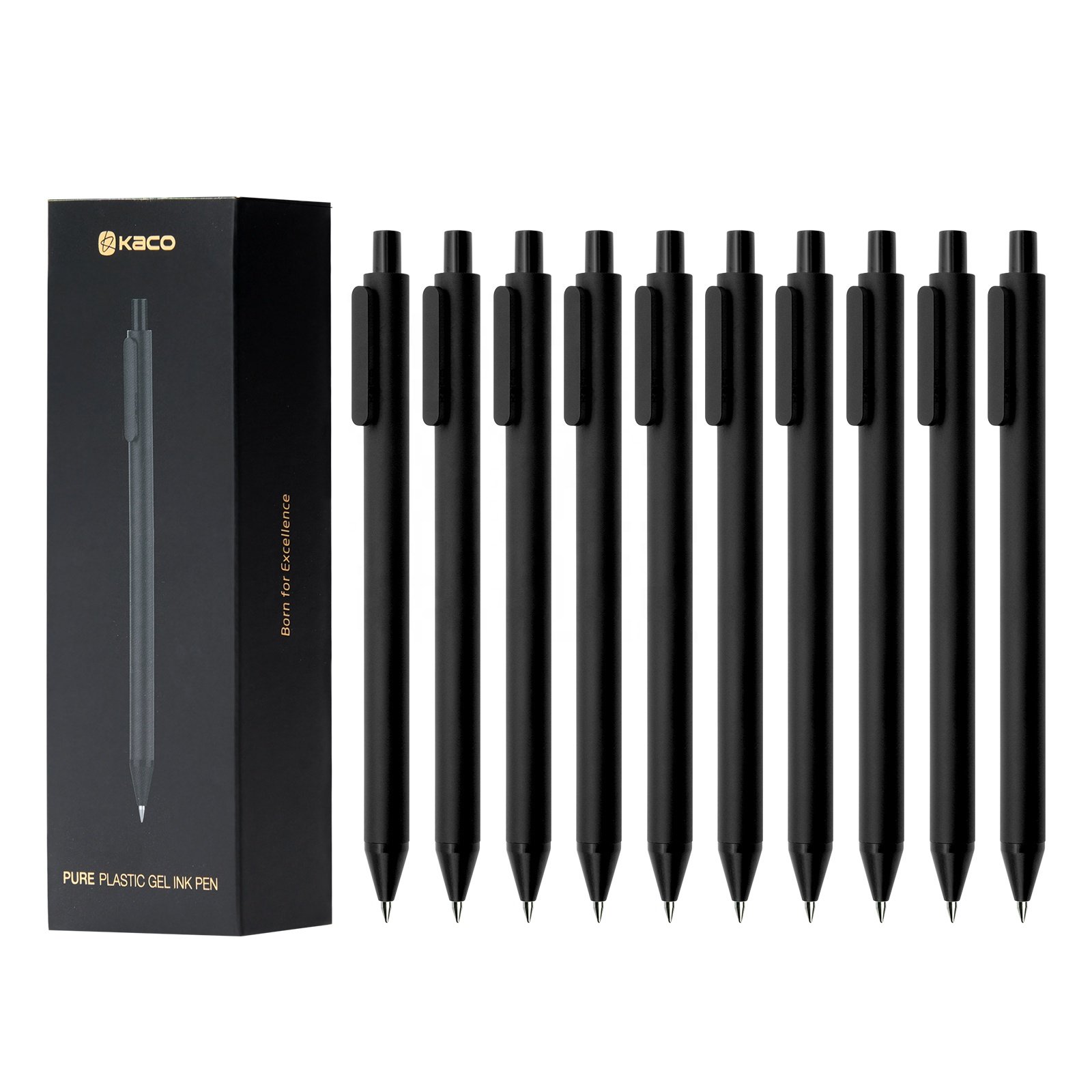 RTS KACO PURE Gel Ink Pens Soft Rubber Pen 0.5mm Fine Point Multi-colors Pen Sets Refillable Office School Supplies Stationery
