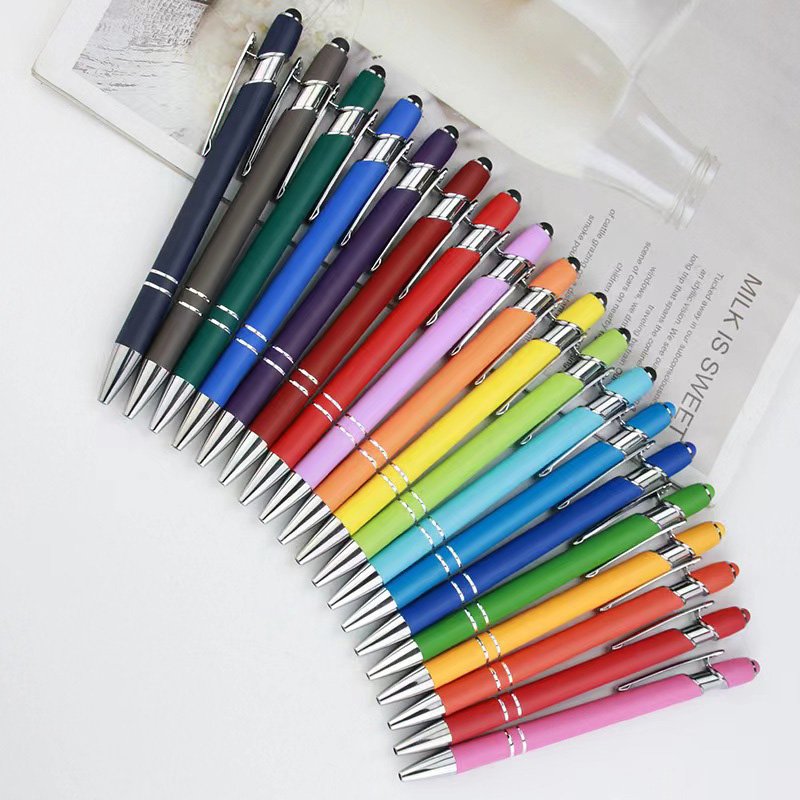 2023 Promotion Advertising Gift 2 in 1 Ballpen Stylus Screen Ballpoint Pen Factory Delivery Metal Pen With Custom Logo
