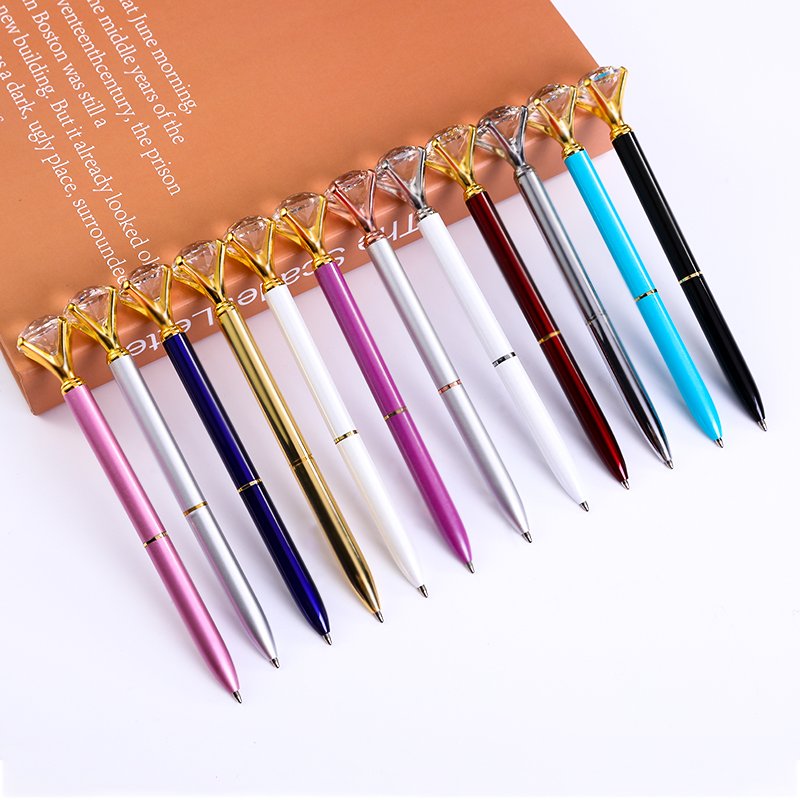 Factory Direct Supply advertising Metal Heart Shape Diamond Gift Ball Pen Customized Logo New Design Creative