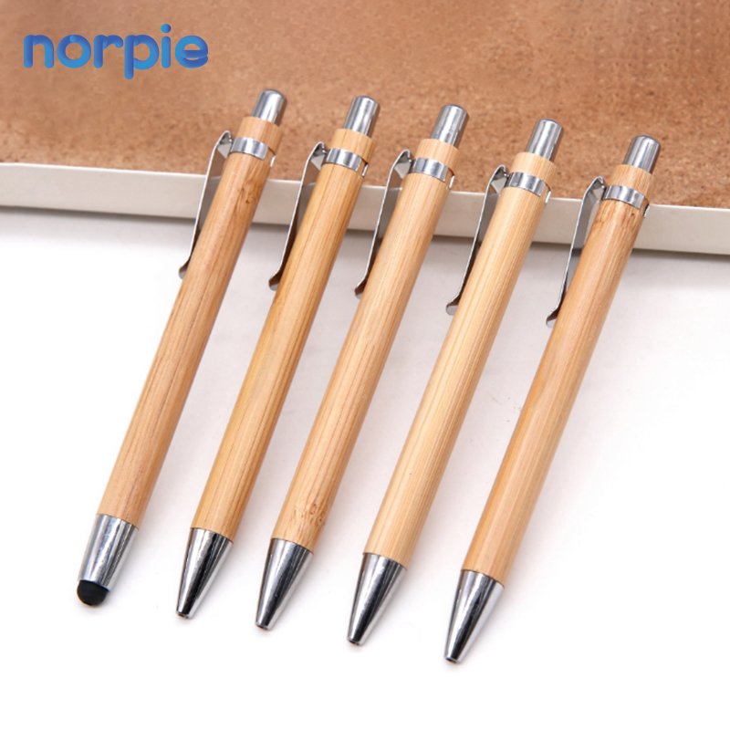 Personalized Customized Bamboo Ball Pen Office School Business pen Laser Blank Bamboo ballpoint pen with clip