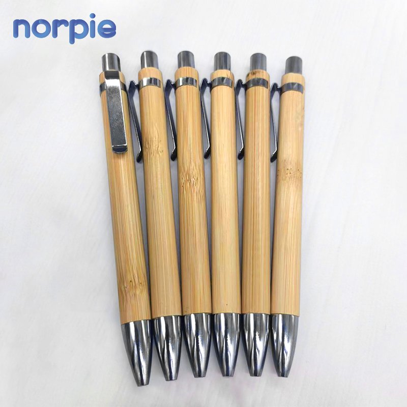 Personalized Customized Bamboo Ball Pen Office School Business pen Laser Blank Bamboo ballpoint pen with clip