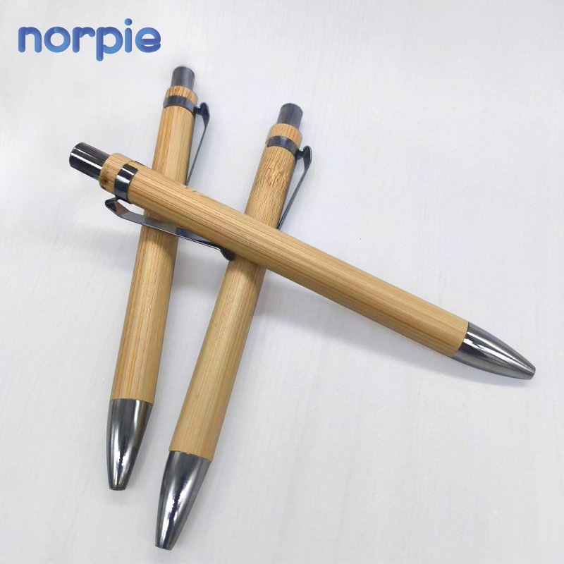 Personalized Customized Bamboo Ball Pen Office School Business pen Laser Blank Bamboo ballpoint pen with clip