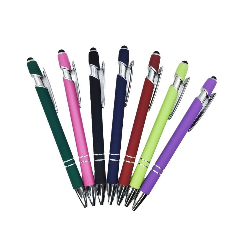 Extremely beautiful Pen Handwriting Touch Screen Stylus Alum Rod Press Capacitor Ballpoint Pen Printable LOGO Business Office
