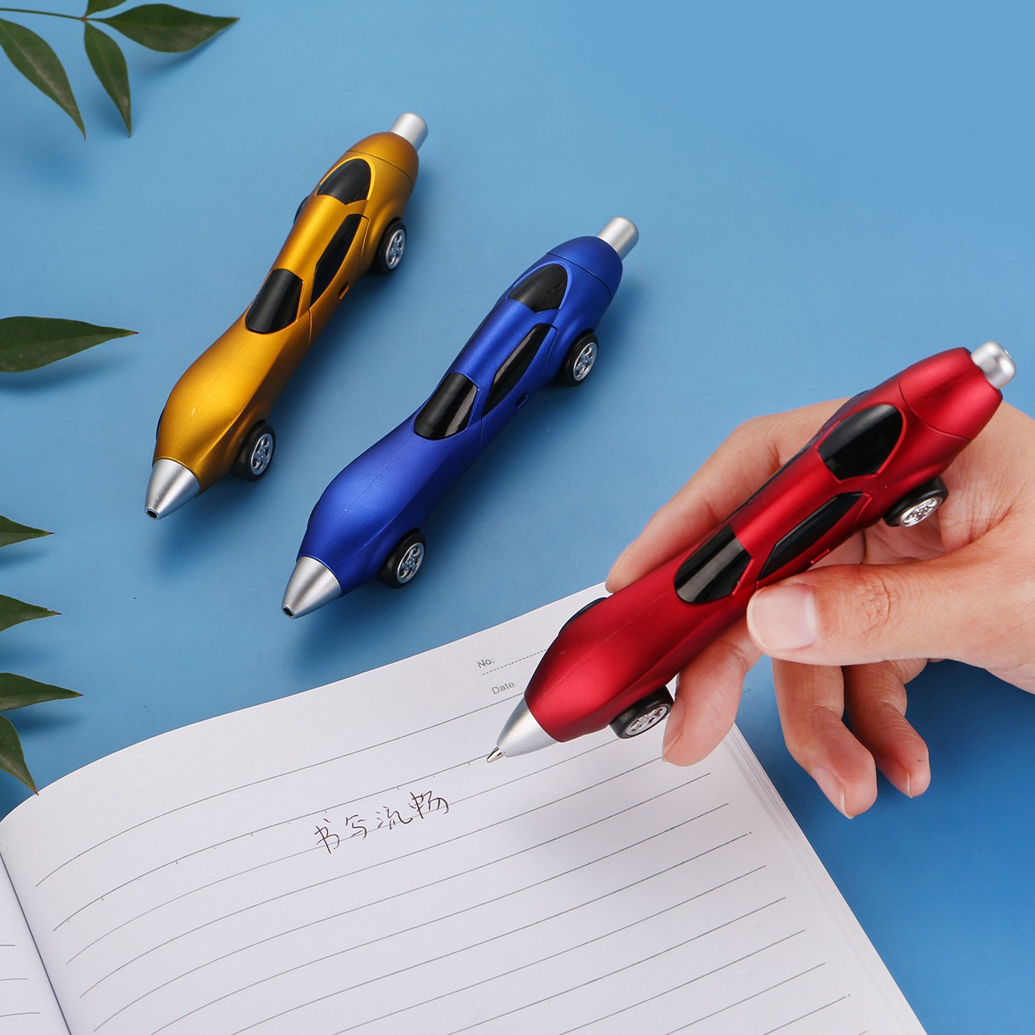 Novelty Advertising Cool motorcycle toy Gifts auto play race car fancy shape cheap ball pens For Kids