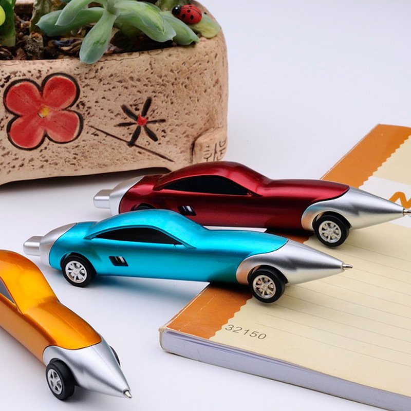 Novelty Advertising Cool motorcycle toy Gifts auto play race car fancy shape cheap ball pens For Kids
