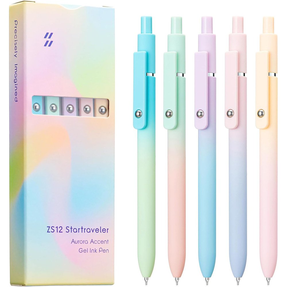 Hot Selling Zanshi Navigation Morandi Color Action Neutral Pen Quick Drying 5-Pack Office Ball Pen Set