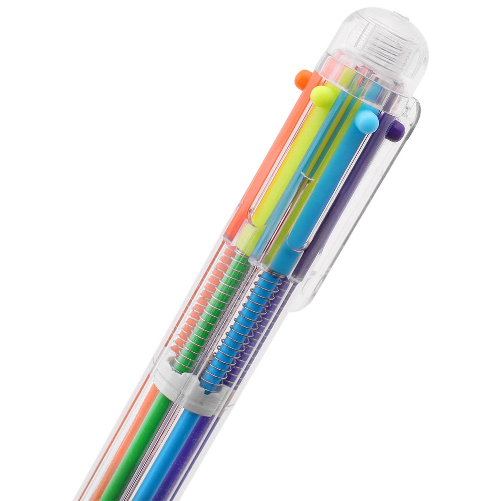 Hot Yiwu Plastic Written 6 Color Retractable Ballpoint Pen For School