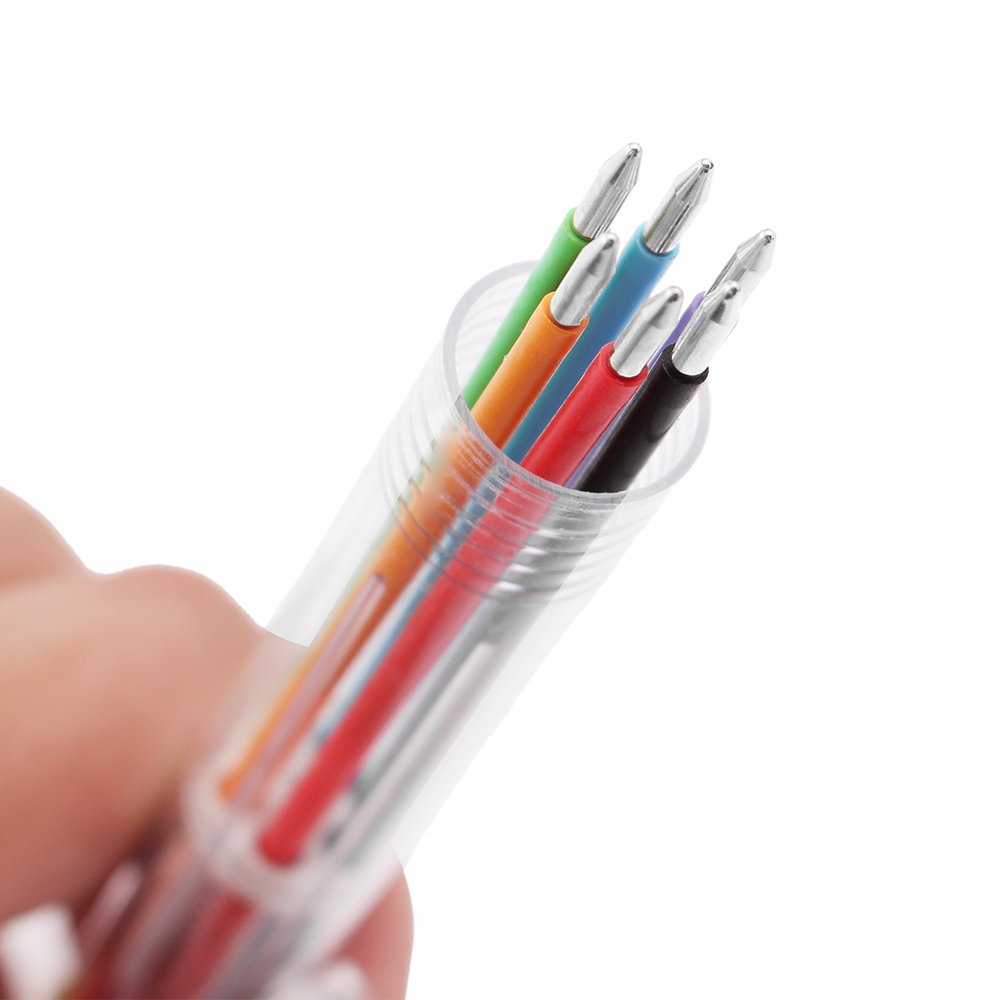 Hot Yiwu Plastic Written 6 Color Retractable Ballpoint Pen For School