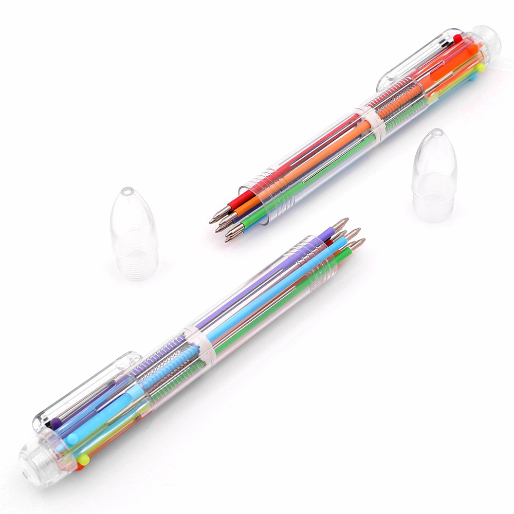 Hot Yiwu Plastic Written 6 Color Retractable Ballpoint Pen For School