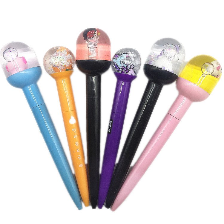 Cute Shape Customized Pen Barrel Color Crystal Ball Ball-point Pen