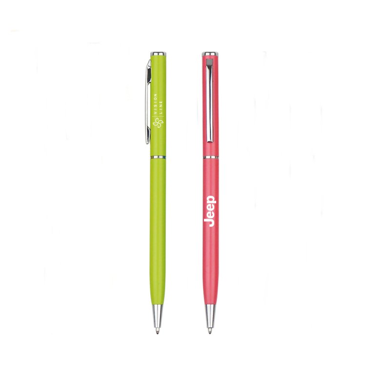 Giveaway gifts luxury slim quality business metal ballpoint pen for new hot sale and office advertising with logo customization