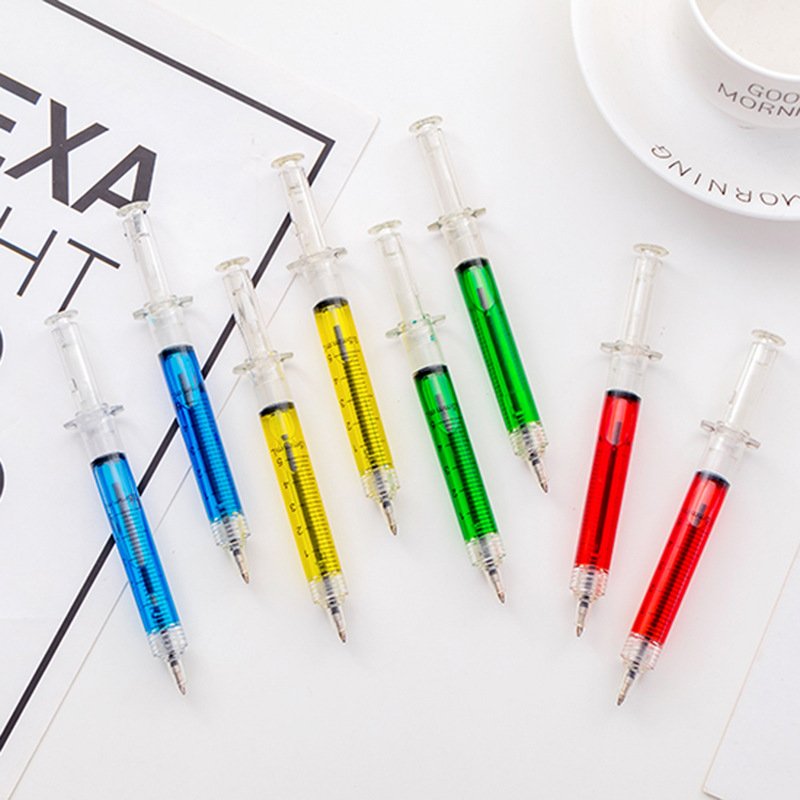 Children Gift Personalized Creative Novelty Lifelike Injection Needle Ballpoint Pen Fancy Peculiar Shape Cute Syringe Pen