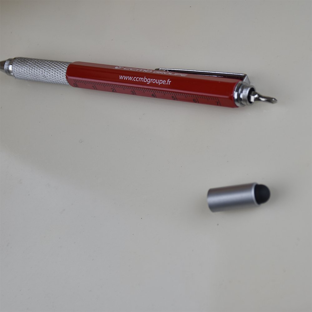 GemFully Manufacturer wholesale engineer gifts 6 in 1 multifunctional pen tool metal ballpoint pen with logo