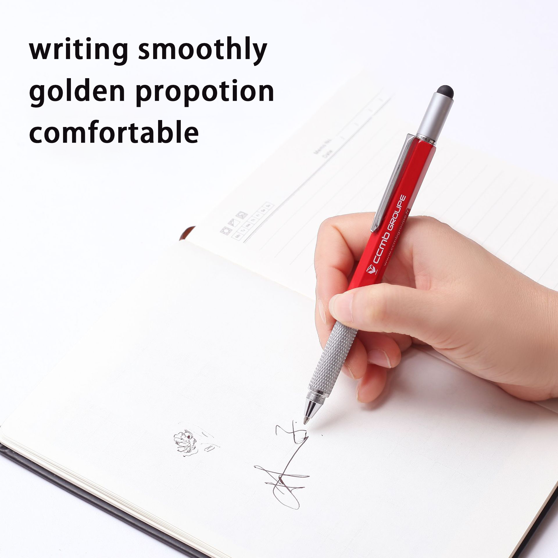 GemFully Manufacturer wholesale engineer gifts 6 in 1 multifunctional pen tool metal ballpoint pen with logo