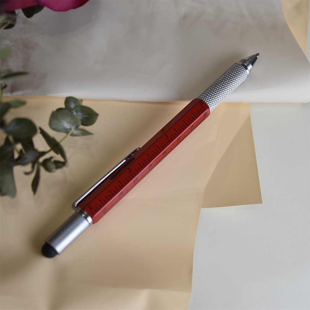 GemFully Manufacturer wholesale engineer gifts 6 in 1 multifunctional pen tool metal ballpoint pen with logo