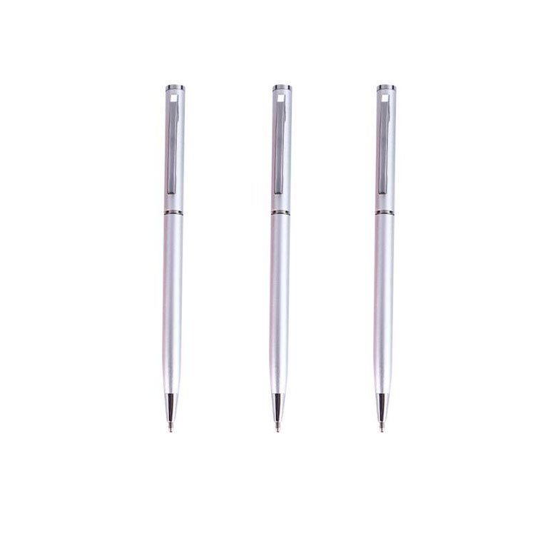 Customized Logo Metal Ballpoint For office Hotels gift Small Black Luxury Ball Pen Slim Custom Hotel Pens
