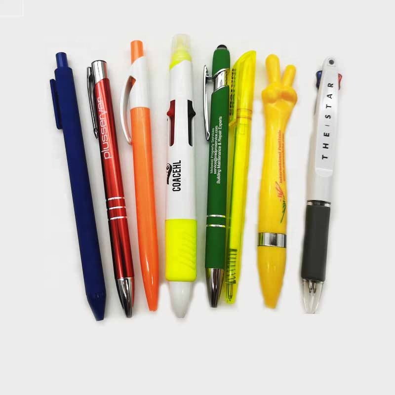 Custom logo pens plastic promotion ballpoint pens with personalised custom logo company brand print ball pen