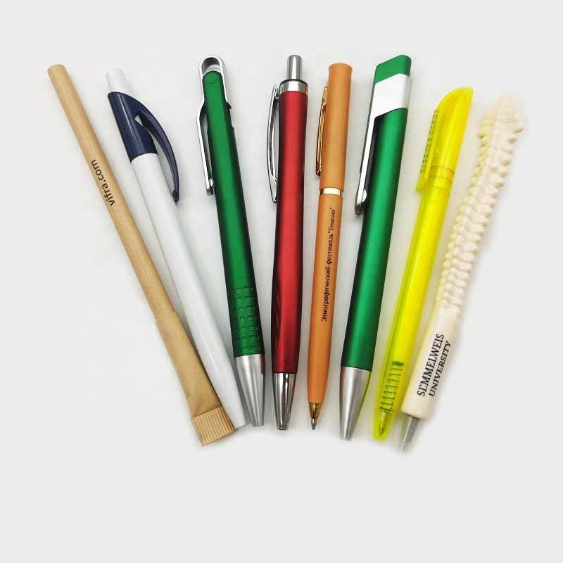 Custom logo pens plastic promotion ballpoint pens with personalised custom logo company brand print ball pen