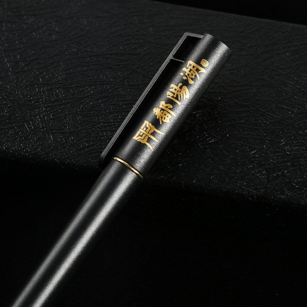 Customized logo for hotel ballpoint pen bank specific advertising pen customized rotating matte black oil gift pen