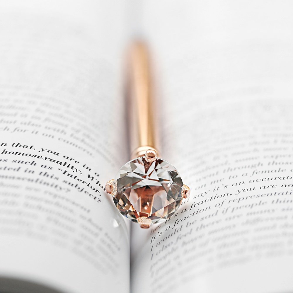 Diamond rotating Metal ballpoint Pen Rose Gold Plating diamond ball pen