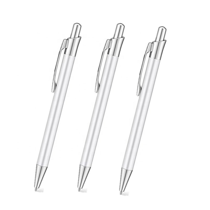 Sublimation Blank White Pen Body Heat Transfer Ballpoint Pen with Shrink Wrap