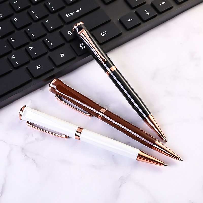 Shiny Black business gift metal roller pen high quality luxury elegant ball pen