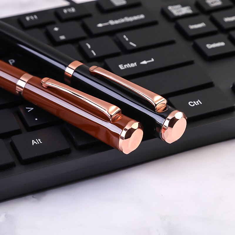 Shiny Black business gift metal roller pen high quality luxury elegant ball pen