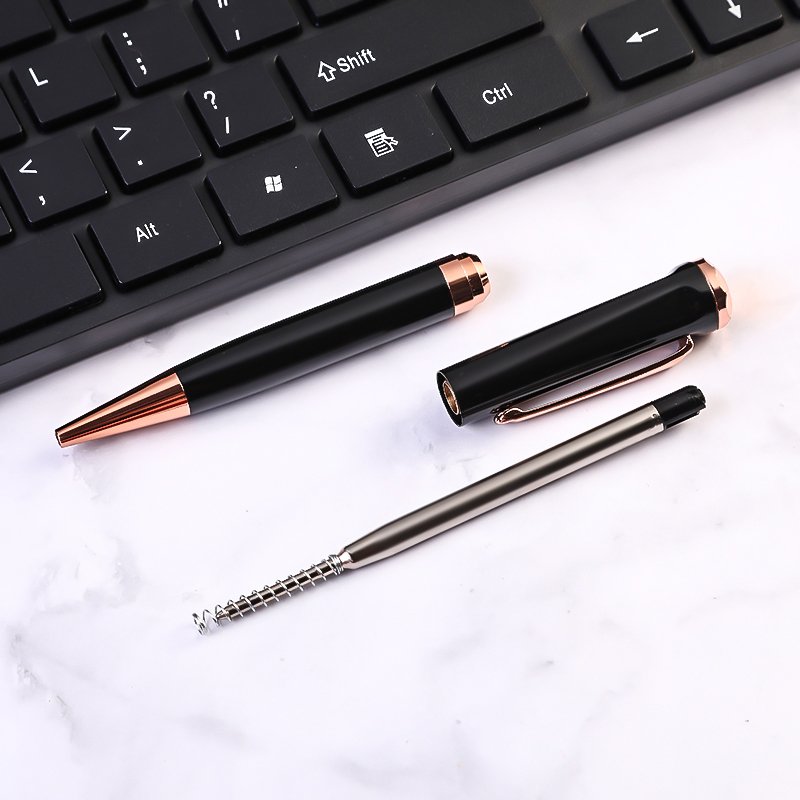 Shiny Black business gift metal roller pen high quality luxury elegant ball pen