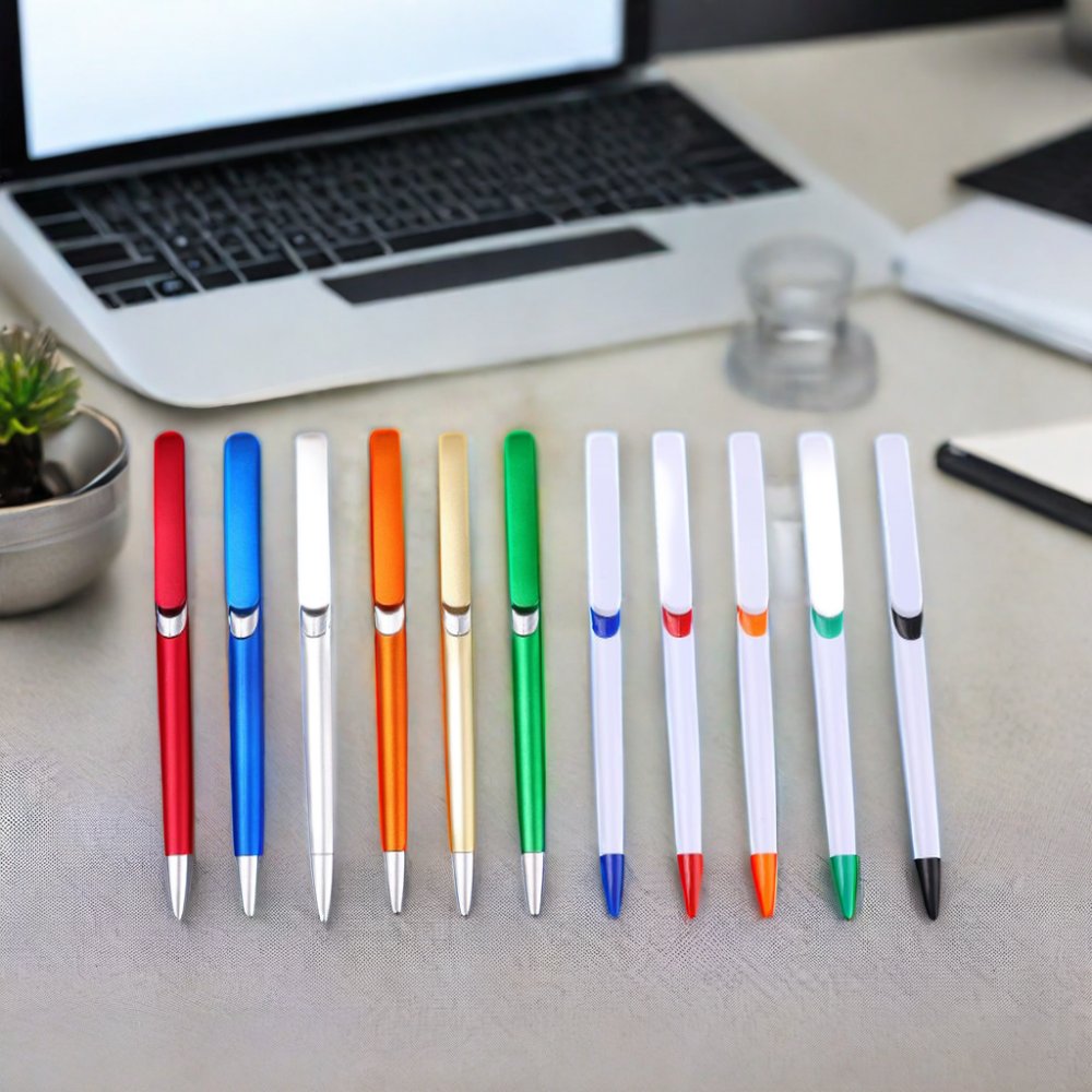 Wholesale Custom Logo Printed Plastic Ball-Point Pen from China Factory 1.0mm Writing Width for School & Office Advertising