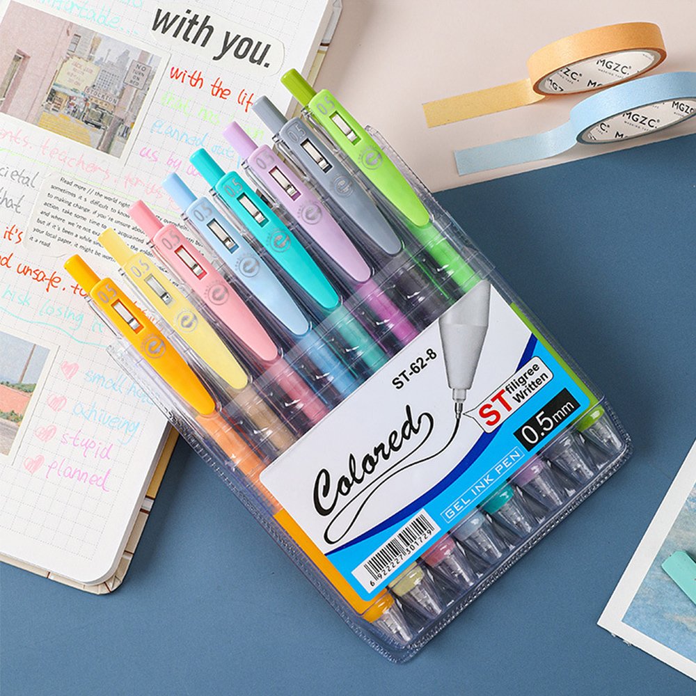 Cheap Custom Plastic Office Ballpoint Pen Bullet Water-Based Needle Pen 0.5mm Black Blue Red Gel Wholesale Promotional Pen
