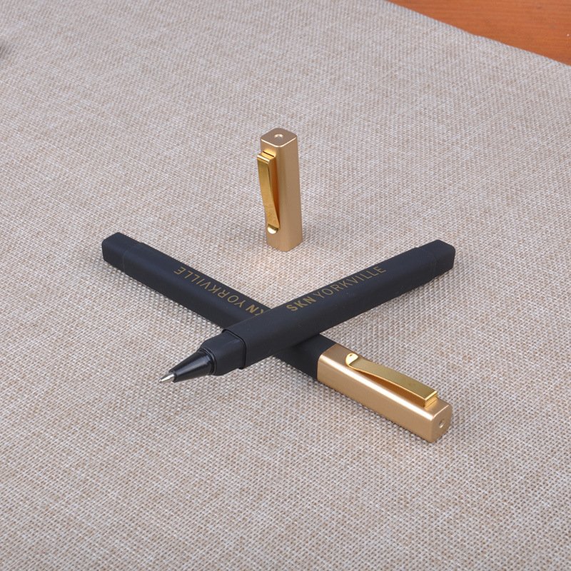 High quality Hot selling luxury gold clip rubber square hotel ball pen with custom logo ballpoint pen promotional pens