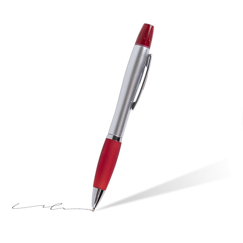 Promotional Custom Made 2 In 1 Ballpoint Pen With Highlighter Combo