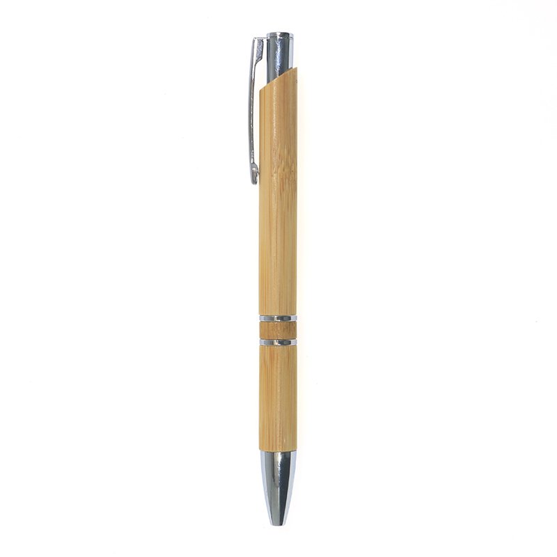 Eacajess custom logo laser engraved promo eco blank bamboo ballpoint pen