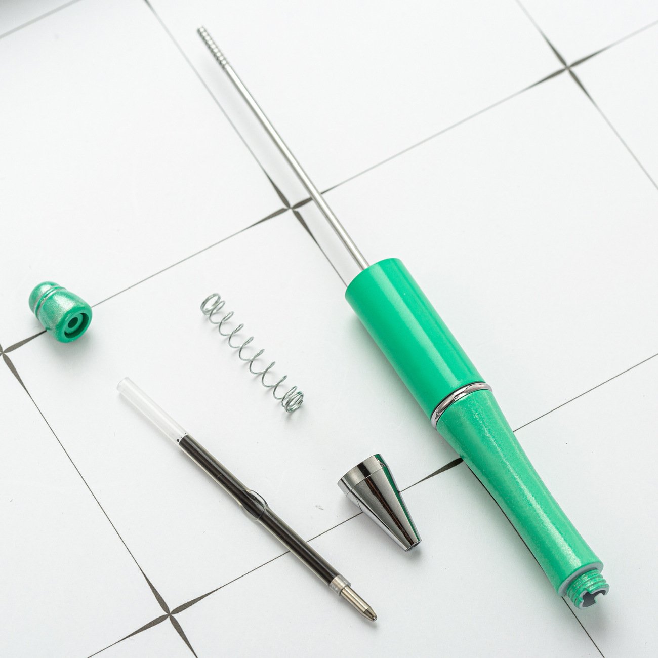 DIY Beadable Pen Creative Ballpoint Writing Supplies 1.0mm Plastic Beaded for School & Office for Promotional Gift