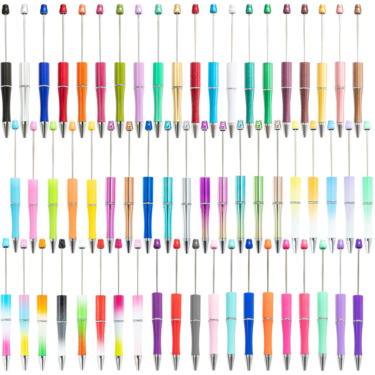 DIY Beadable Pen Creative Ballpoint Writing Supplies 1.0mm Plastic Beaded for School & Office for Promotional Gift