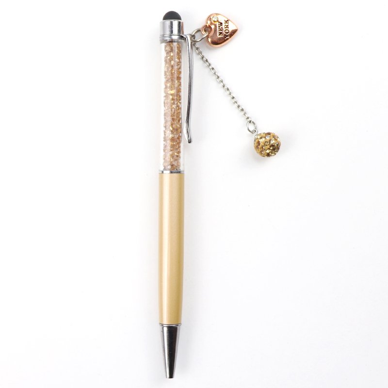 Cheap Customized Logo Ball Pen Plastic Glitter Ballpoint Souvenir Pen With Tag