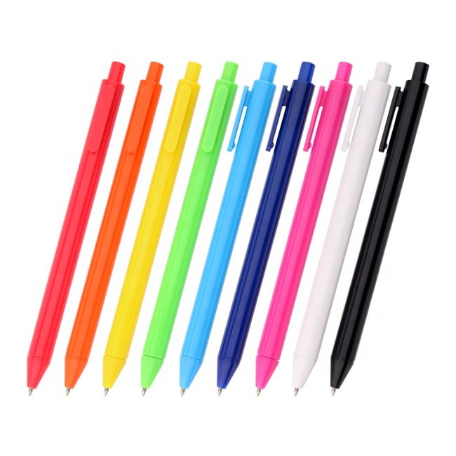 Hot selling Simple design student stationery cheap colorful ball pen with custom logo for promotion