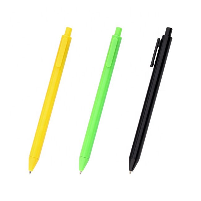 Hot selling Simple design student stationery cheap colorful ball pen with custom logo for promotion