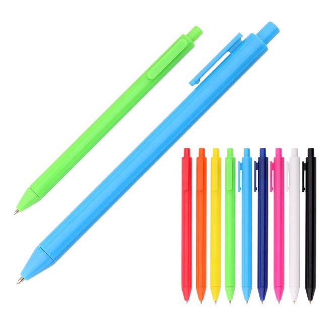 Hot selling Simple design student stationery cheap colorful ball pen with custom logo for promotion