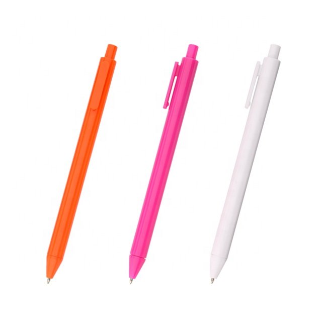 Hot selling Simple design student stationery cheap colorful ball pen with custom logo for promotion