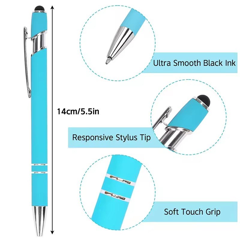 WG217 Customized Stylus Pens With Soft Rubber Touch Screens Gifts Metal Ballpoint Pens Custom Logo For Mobile Phone Ball Point