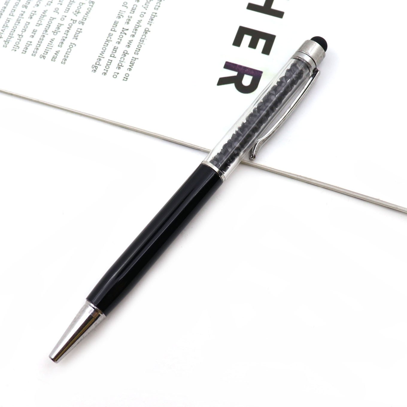 Promotional New style Metal ballpoint Advertising Stylus Crystal Pen Roller Ballpoint Pen for Gifts