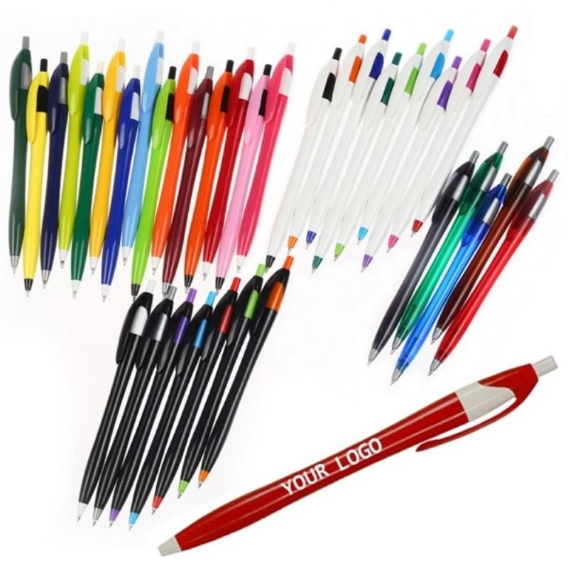 STOCK custom promotional very cheap ballpoint pen with logo low moq ball pen with logo